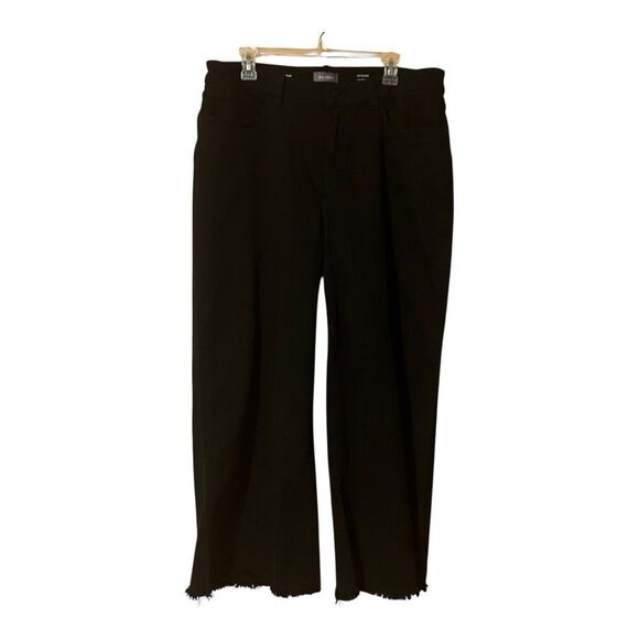 DL1961 Womens Size 18W Hepburn High Rise Wide Leg Black Raw Hem Jeans - Picture 1 of 7